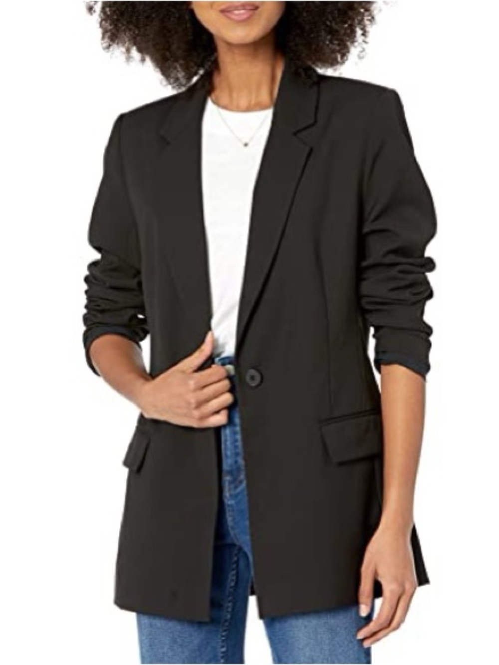 Endless Rose Black Tailored Blazer Jacket Minimal Chic Office Layer Womens M
